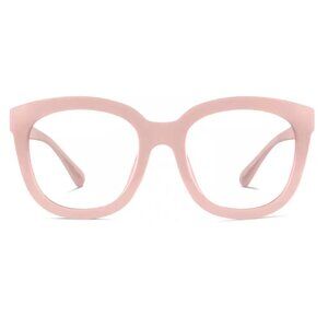 Opaque Pink Square Oversized Frames (Prescription Lenses)